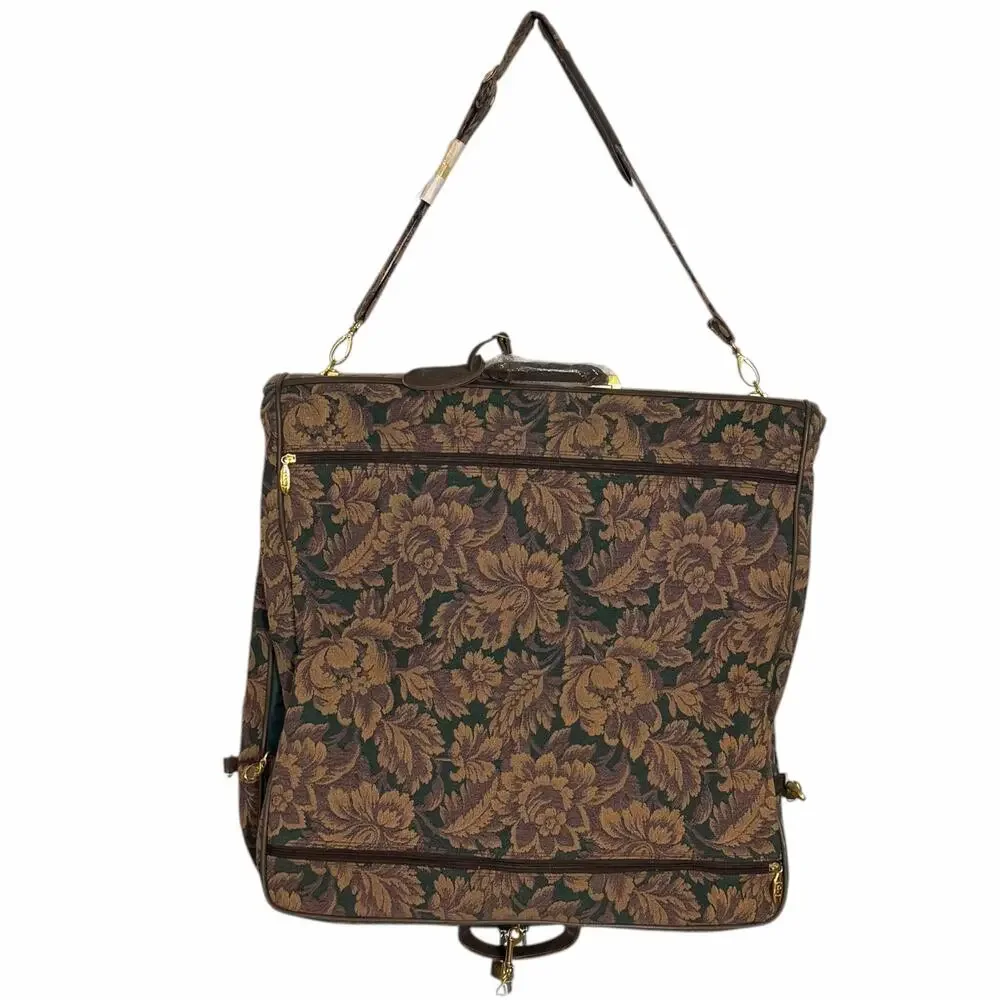 VTG 90s Protocol by Waverly Tapestry Garment Bag Travel Suit Luggage NOS NWT